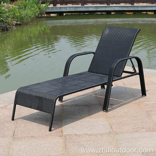 Garden Furniture Adjustable Rattan Outdoor Sun Lounger